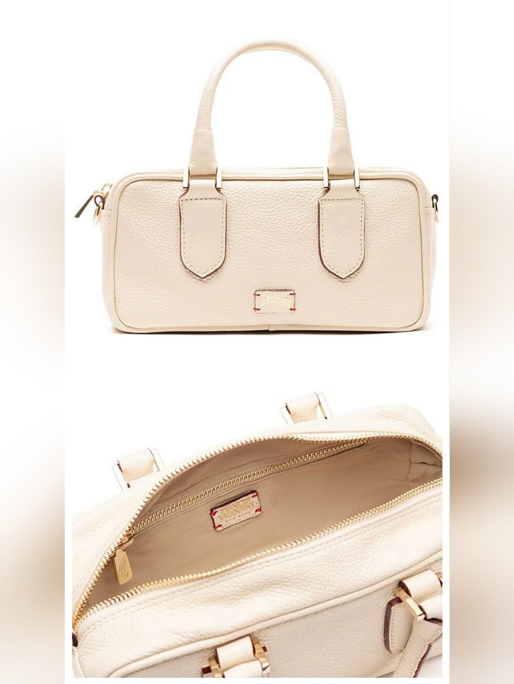 FRANCES VALENTINE Paulie Box Satchel Bag In Oyster NWT